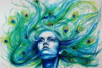 Peacock Woman jigsaw puzzle
