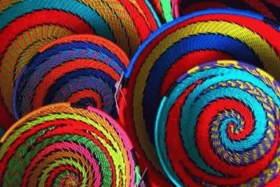 Baskets woven from Telephone wire