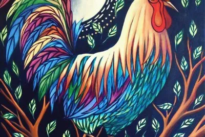 Colored Rooster jigsaw puzzle
