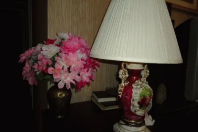 Gingerjar lamp with flowers