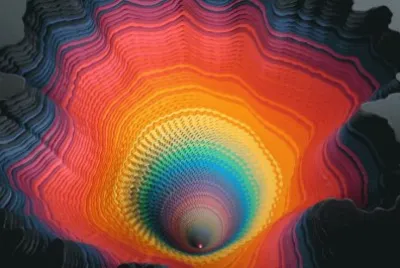 Colored Paper sculpture by Jen Stark