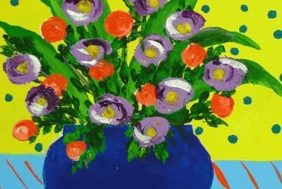 Red and Purple Flowers by Linda Thompson