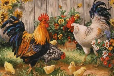 Roosters jigsaw puzzle