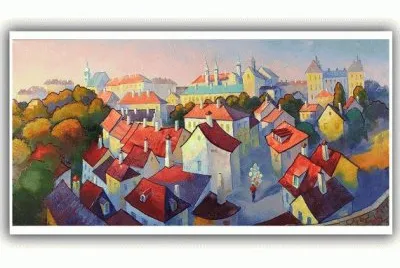 Praque seen by an artist jigsaw puzzle