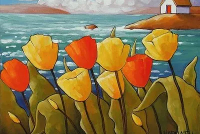 Tulips near the Sea  by Horvath