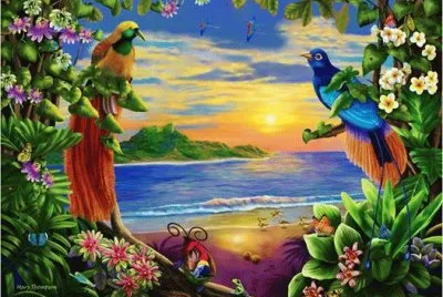 pintura de passaros