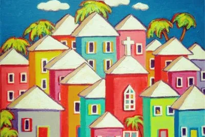 Colorful Carribean Houses by Korpita
