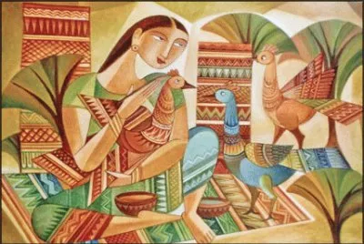 Lady with Birds