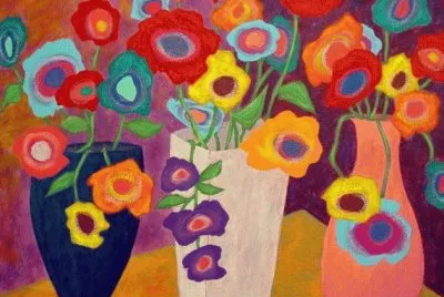 Folk art Flowers by J Blaker