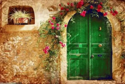 puerta verde