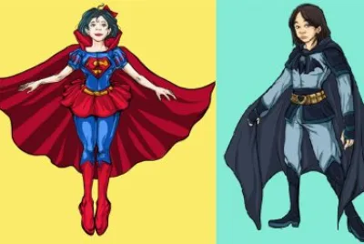 SnowWhite as Superman - Mulan as Batman