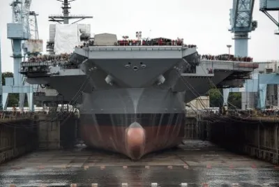 USS Gerald R. Ford in drydock