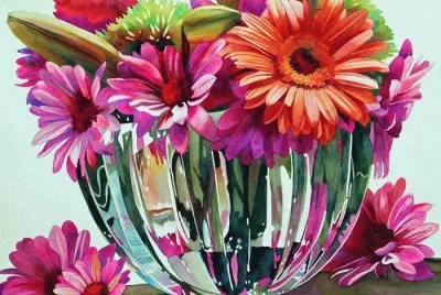 Colored Flower with Vases jigsaw puzzle