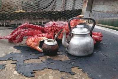Centolla y un amargo