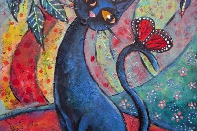 Cat with Butterfly