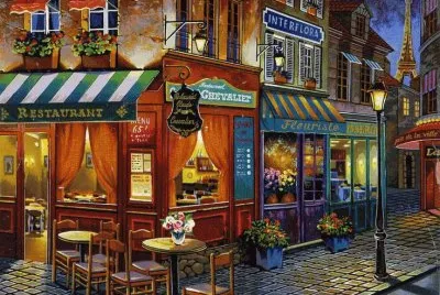 Bistro in Paris by Dawn Aiello