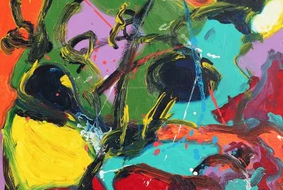 Crust #1  80x80cm  Acrylic and ink on canvas 