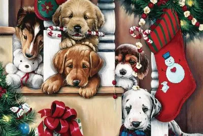 Christmas Puppies jigsaw puzzle