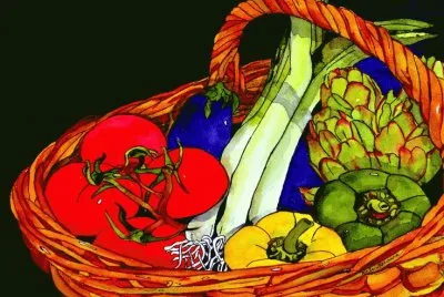 Basket with Vegetable