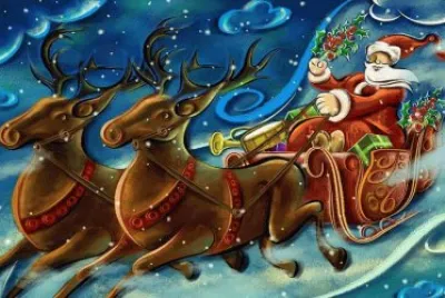 Santa Claus on Sleigh