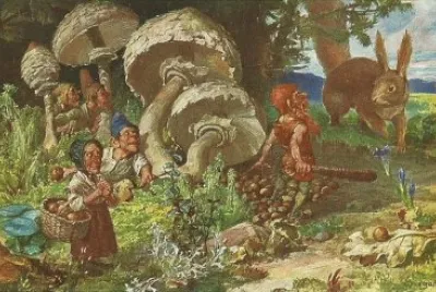 gnomes and rabbit jigsaw puzzle