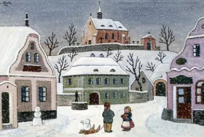 Snow in the Village by Josef Lada