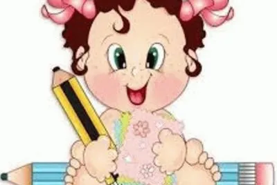 bebe con lapiz
