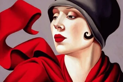 Lady with Red Scarve