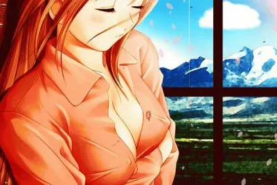 Mujer animÃ© mirando por la ventada