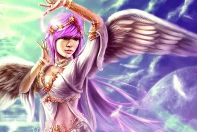 Mujer Ã¡ngel violeta