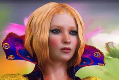 Dibujo del rostro de una mujer rubia