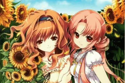 NiÃ±as animÃ© con girasoles