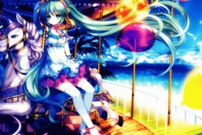 NiÃ±a animÃ© en calesita