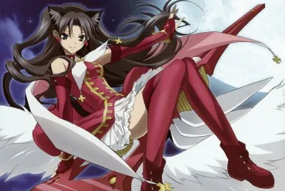 Mujer animÃ© con orejas de gato y vestido bordÃ³