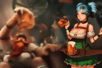 Chica animÃ© con cervezas