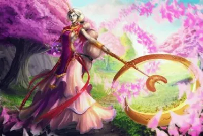 Chica unicornio con varita mÃ¡gica y Ã¡rbol rosa