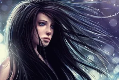 Chica con los pelos al viento