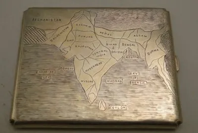 Map of India Sterling Silver Cigarette Case