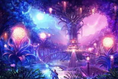 Paisaje violeta de fantasÃ­a