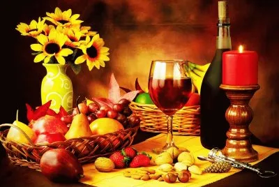 vino y fruta