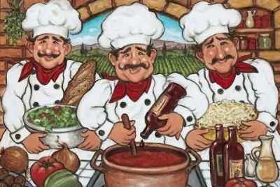 3 Happy Chefs by Janet Kruskamp