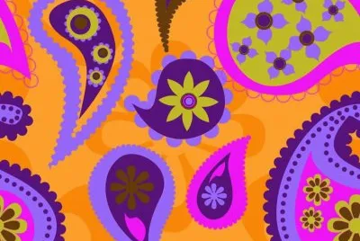 Orange Paisley