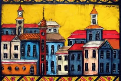 Old Town painting by Karl Haglund