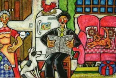 Reading the Newspaper by Adele Bantjes jigsaw puzzle