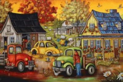 At the Garage by Christine Genest jigsaw puzzle