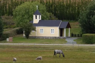 Capilla en estancia patagÃ³nica. Argentina