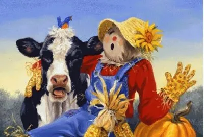 Puppet and Cow by Linda Picken