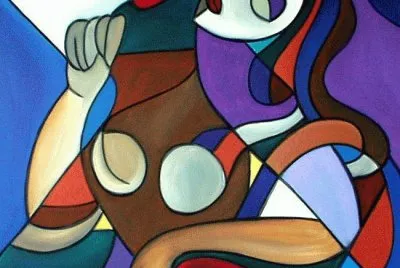 Cubist painting by Thomas C Fedro