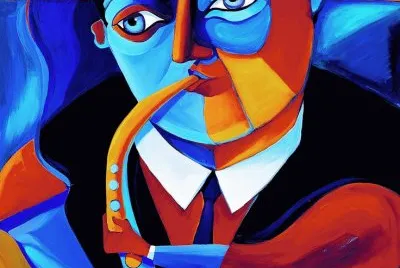 Sax player by Mike Lawrence