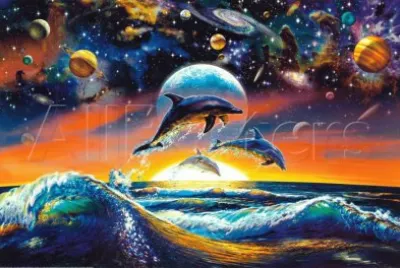 Delfines azules jigsaw puzzle